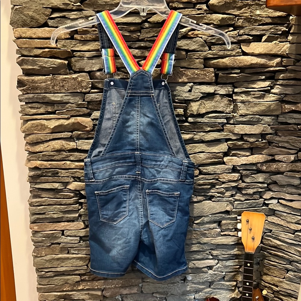 Kids Denim Overalls with Rainbow Straps- like new!!! - Picture 9 of 13